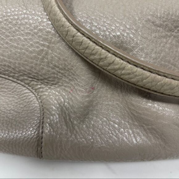 Tory Burch Whipstitch Logo Tote in French Gray #29668 Pebbled Leather Dust Bag - Picture 10 of 11
